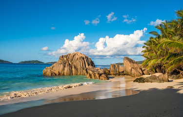 Tropical island beach, Source d'Argent, La Digue, Seychelles