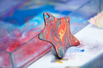 Wooden toy painted paints