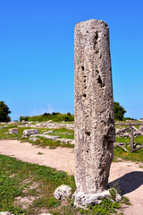 Paestum capaccio Italy The ancient ruins of remains of religious buildings of the ancient Greek...