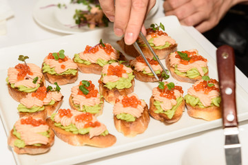  Bruscheti on a plate