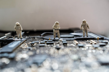 Miniature with laptop circuit board.