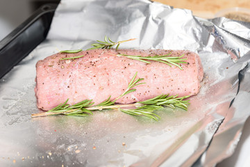  Pork tenderloin with herbs and spices