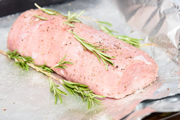  Pork tenderloin with herbs and spices