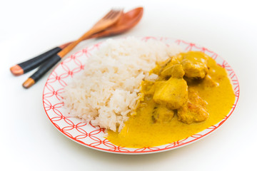 Handmade Indian curry chicken rice