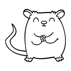 line drawing cartoon happy mouse