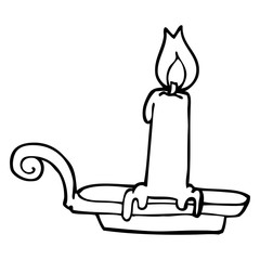 line drawing cartoon burning candle
