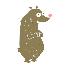 flat color illustration of a cartoon bear