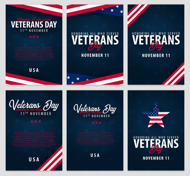 Set of Veterans day. Honoring all who served. November 11.