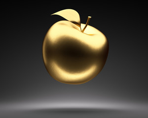 Goldener schwebender Apfel