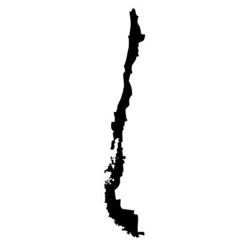 Black map country of Chile