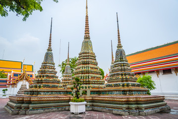 Fototapeta premium Pagodas at Wat Phra temple, Bangkok