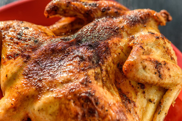 baked chicken close up