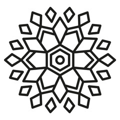 Simple Mandala Shape for Coloring or Decoration. Christmas Look.