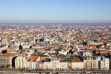 Prague roofs of buildings top view