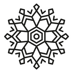 Simple Mandala Shape for Coloring or Decoration. Christmas Look.