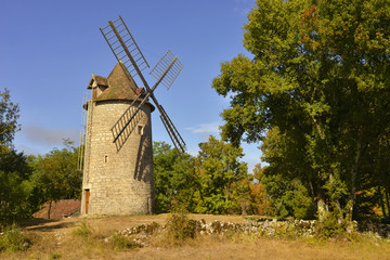 Plakat Moulin de Lugagnac (46260) sur la route de la Capelette, département du Lot en région Occitanie, France