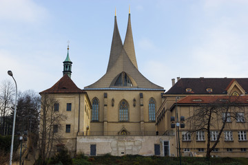 Fototapeta na wymiar Emmaus monastery gothic building in Prague city