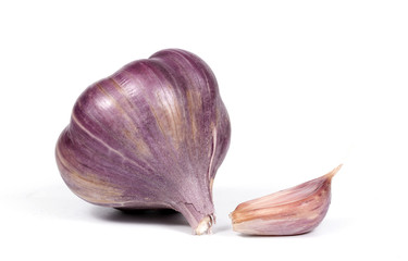 garlic on white background
