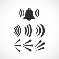 Ringing bell sounds vector icon