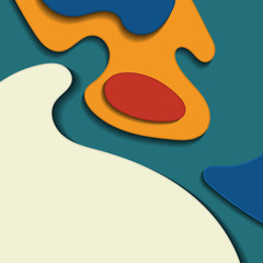 Vibrant multicolored paper cut background. Abstract modern 3d origami paper art style