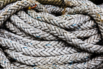 Fototapeta na wymiar Fisherman coiled rope