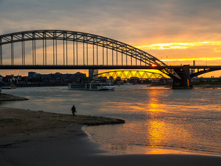 Nijmegen bridge during sunset