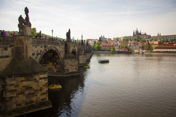 Fototapeta na wymiar Charles Bridge and Prague Castle