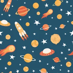 Printed kitchen splashbacks Cosmos Cute space elements seamless texture