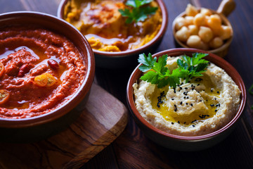 different hummus bowls