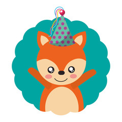 cute fox party hat birthday