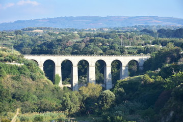 Obraz premium Ciaramiti viaduct near Tropea village ,Calabria part of Italy 