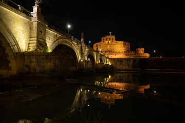 Castel Sant'Angelo reflecting in the Tiber river