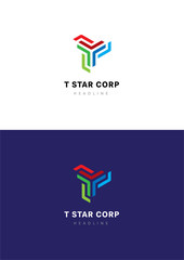 T star corporation logo template.