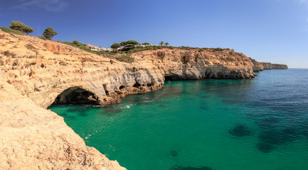 Algarve Coast with caves at Algar Seco near Carvoeiro 