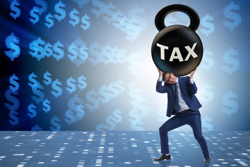 Business concept of tax payments burden