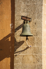 Fototapeta premium Bell in monastery of Agia Triada, Crete, Greece