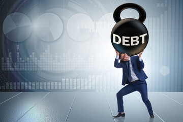 Business concept of debt and borrowing