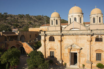 Monastery of Agia Triada, Crete, Greece. Front view