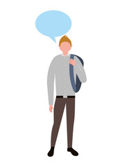 businessman standing character speech bubble