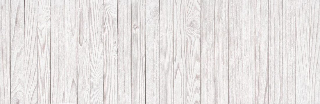 White wooden background, vintage texture, panorama. Light plank