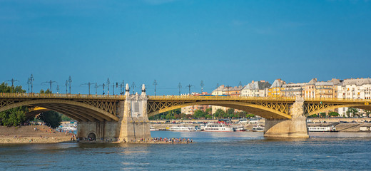View on the Margaret Bridge in Budapest 