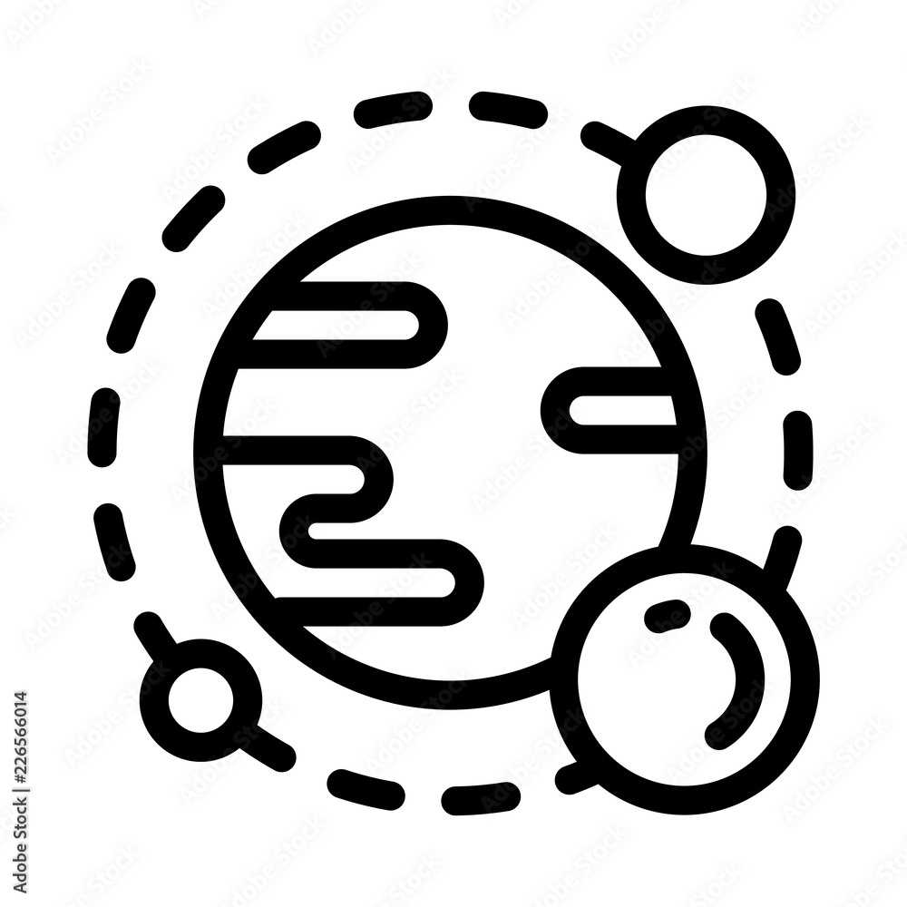 Poster space planet icon. outline space planet vector icon for web design isolated on white background