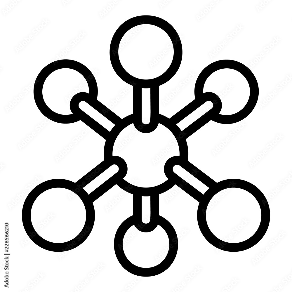 Poster molecule icon. outline molecule vector icon for web design isolated on white background