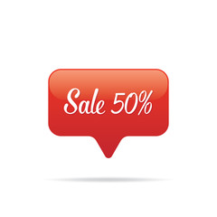 Vol.7 Sale sign set app notification 50 percent heading design for banner or poster. Sale and Discounts Concept. Vector illustration.