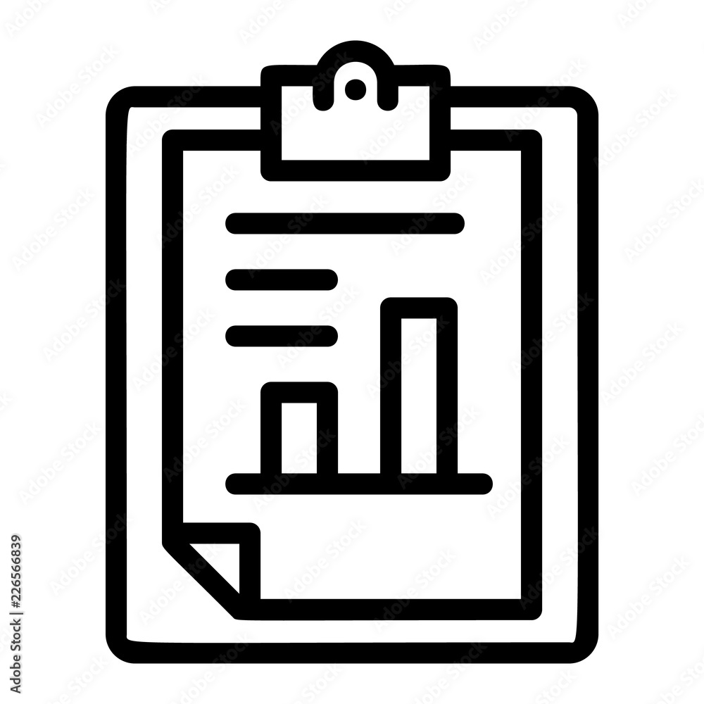 Poster finance paper graph icon. outline finance paper graph vector icon for web design isolated on white b