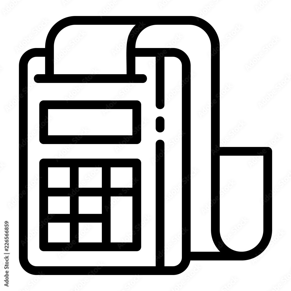 Poster pay device icon. outline pay device vector icon for web design isolated on white background