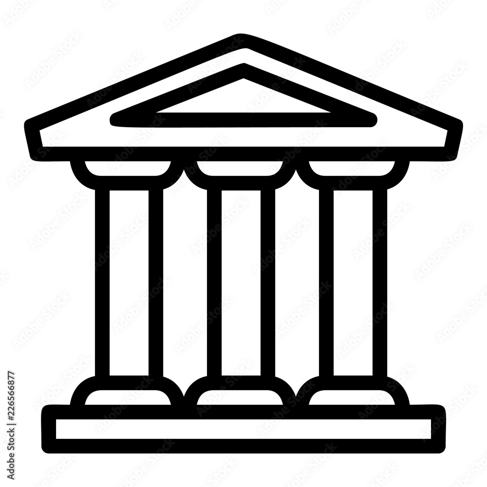 Poster bank building icon. outline bank building vector icon for web design isolated on white background