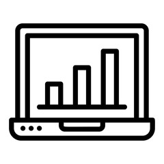 Finance laptop icon. Outline finance laptop vector icon for web design isolated on white background