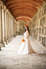 Catrin and Catrina in cemetery