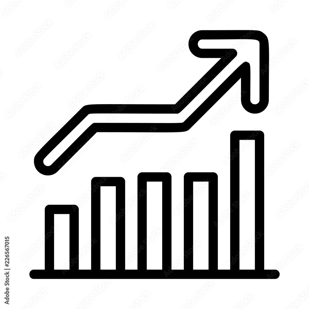 Poster grow up graph icon. outline grow up graph vector icon for web design isolated on white background